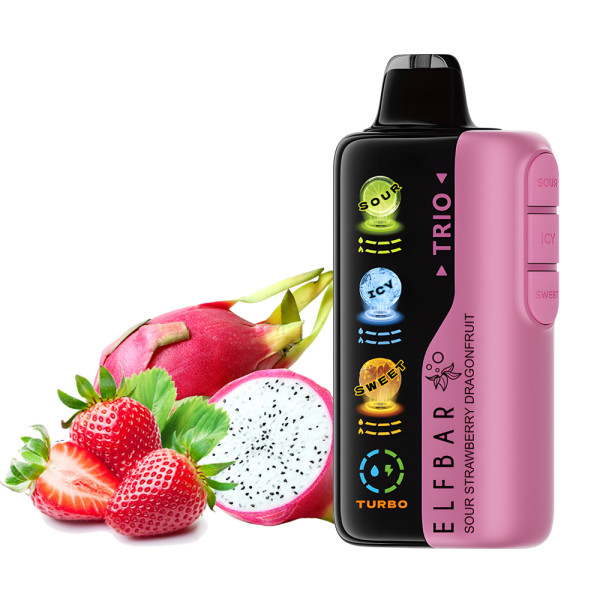Elf Bar Trio 40000 Кисла Полуниця та Пітахайя 5%