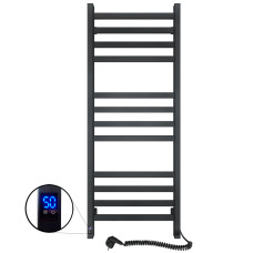 Електрична рушникосушарка SANTAN Драбина Авангард 480×1200 чорна, сенсорне керування з таймером, правостороння