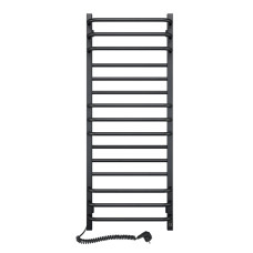 Електрична рушникосушарка SANTAN Драбина Грандіс 480×1200 чорна, сенсорне керування з таймером, лівостороння
