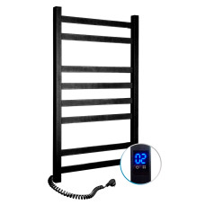 Електрична рушникосушарка SANTAN Драбина Авангард 480×800 чорна, сенсорне керування з таймером, лівостороння